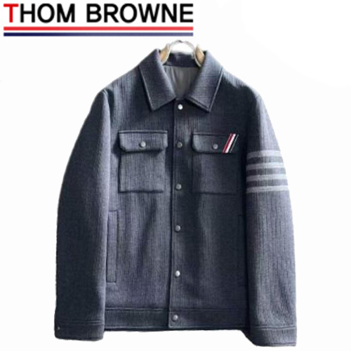 THOM BROWNE-092110 톰 브라운 그레이 스트라이프 장식 재킷 남여공용