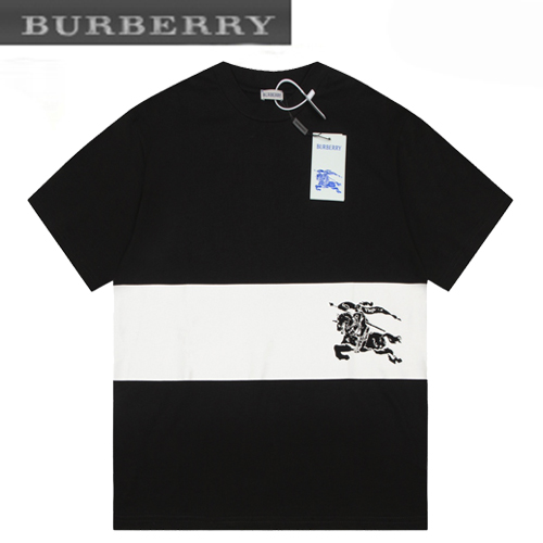 BURBERRY-071811 버버리 블랙/화이트 아카이브 로고 프린트 장식 티셔츠 남여공용