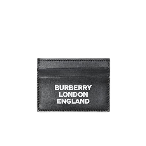 [스페셜오더]BURBERRY-80092131 버버리 블랙 로고 프린트 가죽 카드 케이스