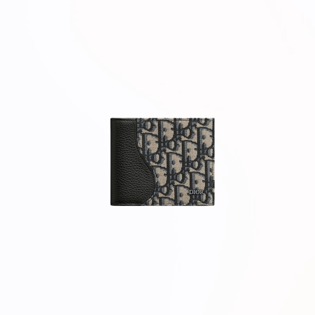 [스페셜오더]DIOR-2ADBC3 디올 베이지/블랙 Oblique 자카드 SADDLE 컴팩트 지갑 11.5cm