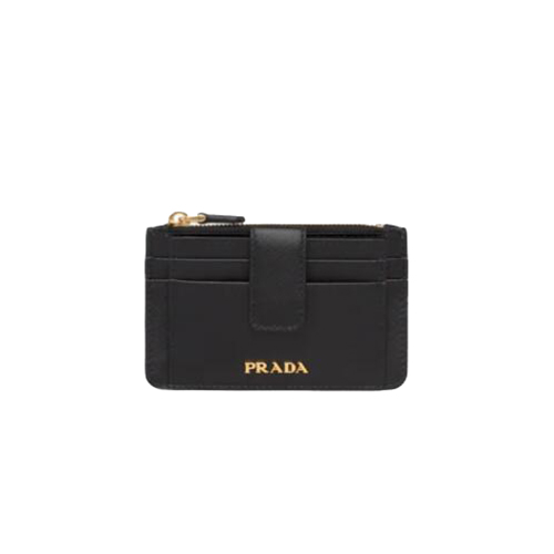 [스페셜오더]PRADA-1MC038 프라다 블랙 사피아노 메탈 로고 카드 지갑