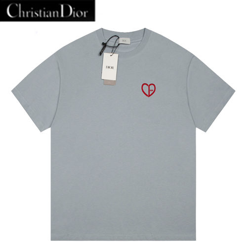 DIOR-071813 디올 라이트 블루 하트 CD 로고 티셔츠 남여공용