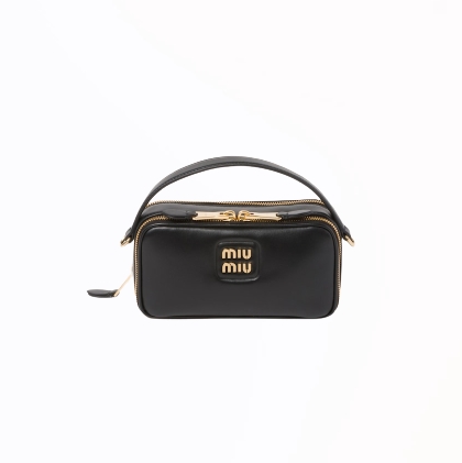 [스페셜오더]MIU MIU-5BH229 미우미우 블랙 레터링 로고 숄더백 18cm