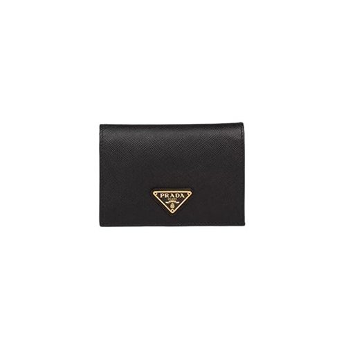 [스페셜오더]PRADA-1MV021 프라다 블랙 사피아노 트라이앵글 로고 반지갑