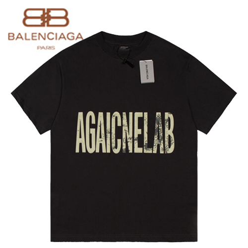 BALENCIAGA-07242 발렌시아가 블랙 프린트 장식 티셔츠 남여공용