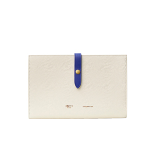 CELINE-104873 셀린느 스트랩 화이트 카프스킨 지갑 여성용