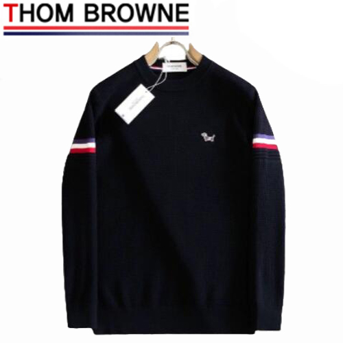 THOM BROWNE-01154 톰 브라운 네이비 스트라이프 장식 스웨터 남성용