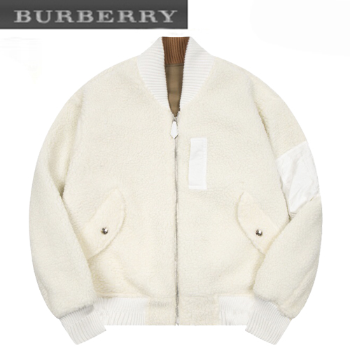 BURBERRY-12036 버버리 화이트/브라운 시어링 양면 재킷 남여공용