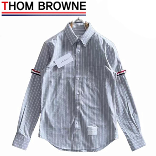 THOM BROWNE-09213 톰 브라운 그레이 스트라이프 장식 셔츠 남성용