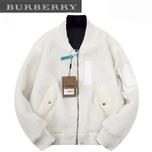 BURBERRY-12037 버버리 화이트/블랙 시어링 양면 재킷 남여공용