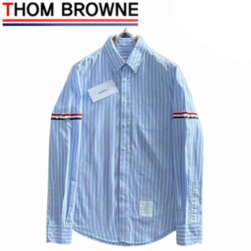 THOM BROWNE-09214 톰 브라운 블루 스트라이프 장식 셔츠 남성용