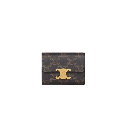 [스페셜오더]CELINE-10I653 셀린느 탠 트리옹프 캔버스 컴팩트 지갑