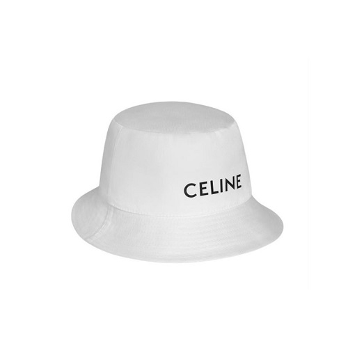 CELINE-2AUD3 셀린느 화이트 로고 프린트 버킷 햇 남녀공용 벙거지 모자
