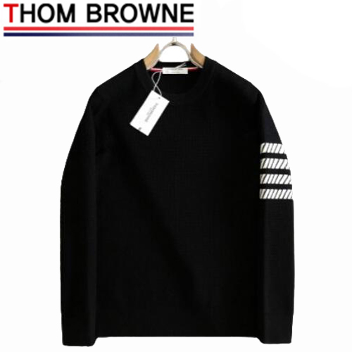 THOM BROWNE-12059 톰 브라운 블랙 스트라이프 장식 스웨터 남성용
