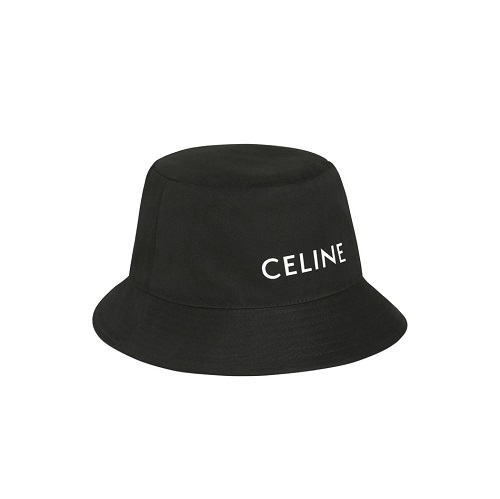 CELINE-2AUD3 셀린느 블랙 로고 프린트 버킷 햇 남녀공용 벙거지 모자
